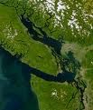 Salish Sea - right lower corner is Puget Sound