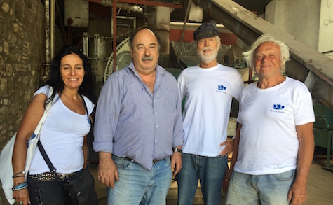 Olive oil soap factory Samos: Valia Stefanoudaki, owner Kosta, Jan Lundberg, Loucas Gourstoyannis