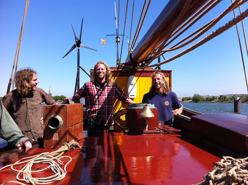 Captains Jorne Langelaan, Arjen van der Veen and Andreas Lackner: sailing truly green cargo